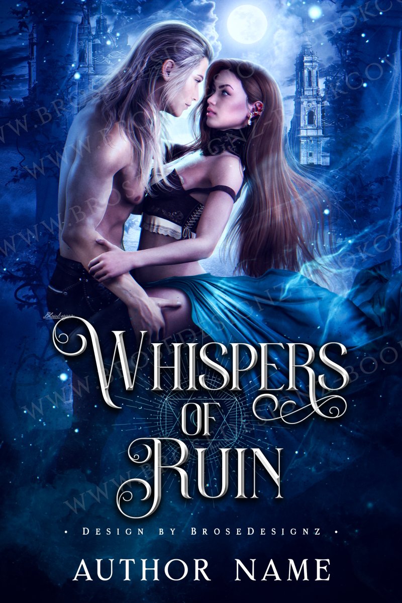 Whispers of ruin- Fantasy Romance Premade book cover