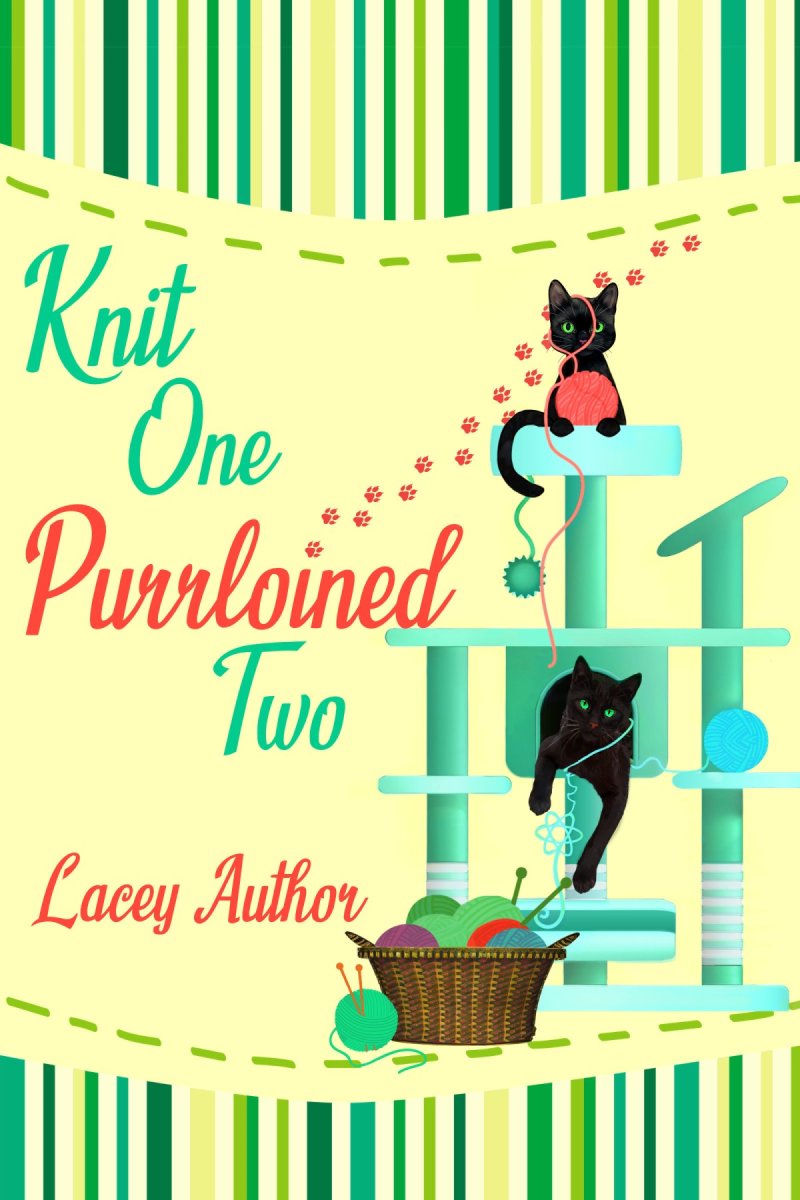 Knit One Purrloined Two Cozy Mystery Ebook Cover