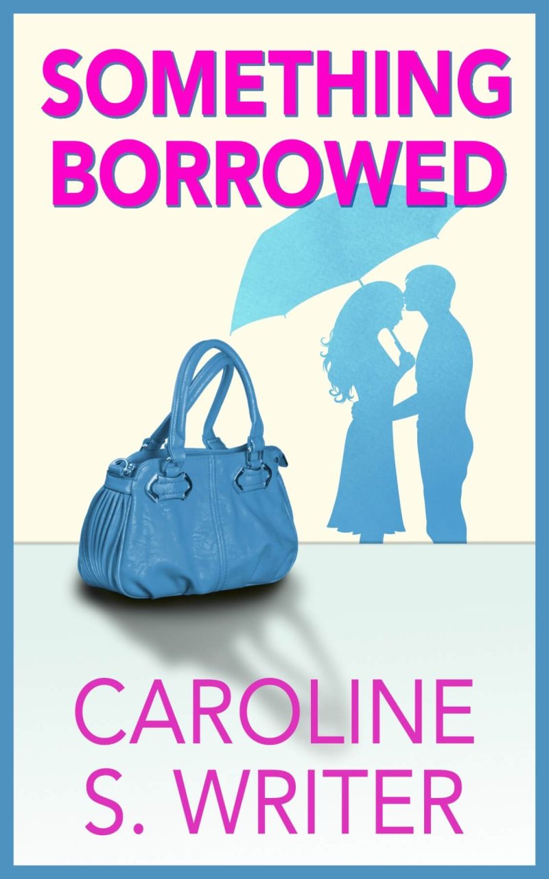 Something Borrowed – Blue Purse and Blue Couple Silhouette