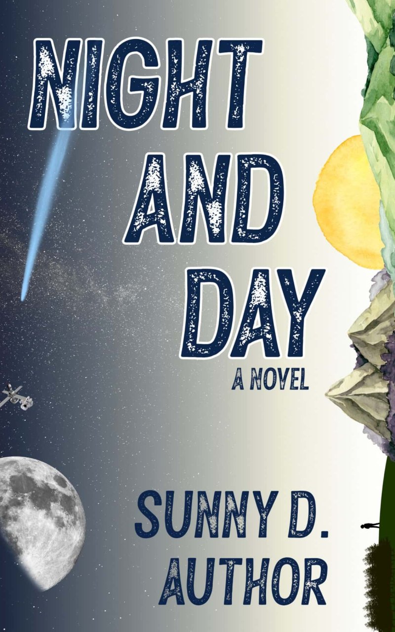 Night and Day – Cute SciFi Martian Sideways Earth Moon