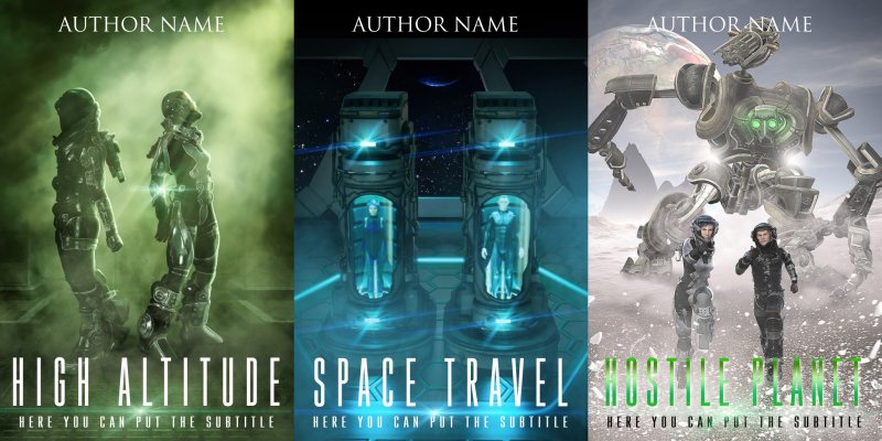 Science Fiction novel (set 3 cover)