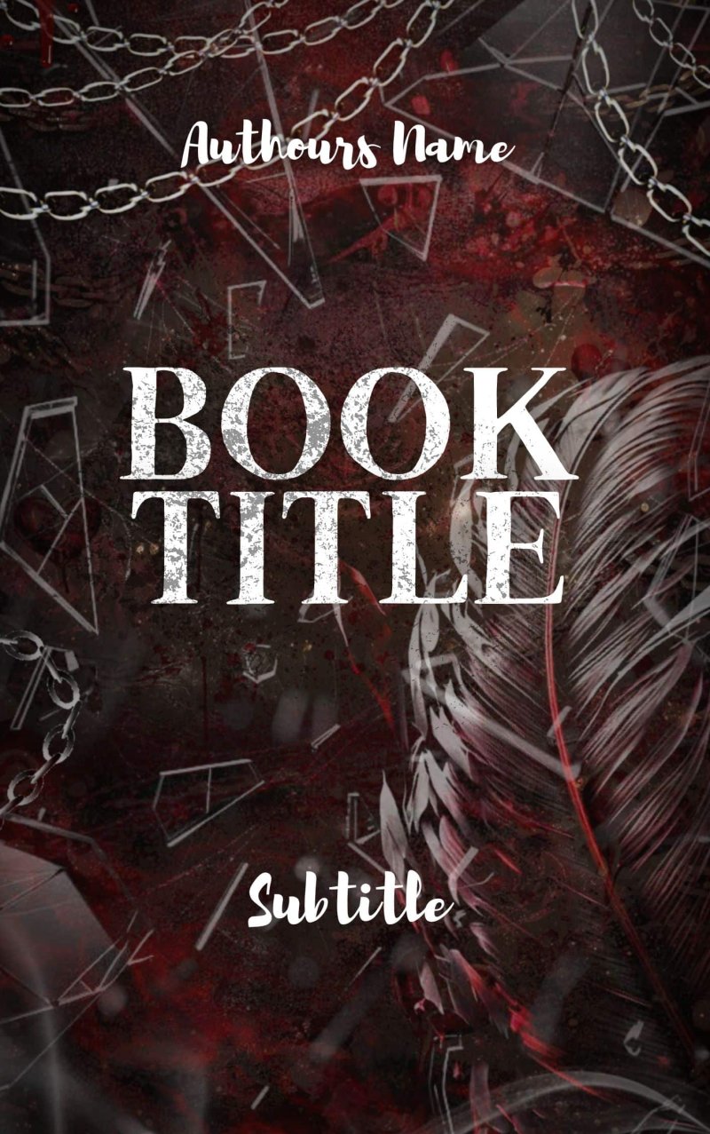 Gritty Dark Fantasy/Suspense Premade Book Cover – “Chains & Crimson Feather”