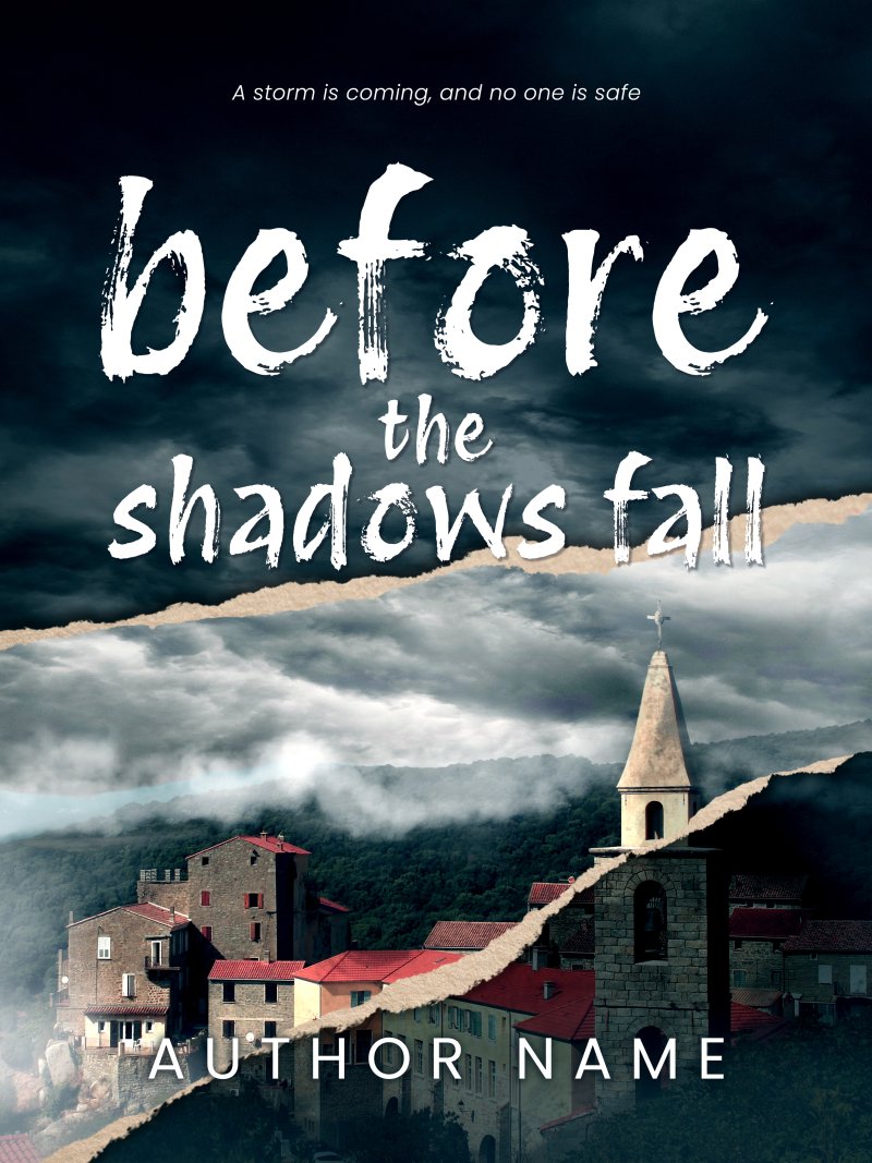 Dark Atmospheric Mystery Thriller Premade Book Cover – Moody Mountain Village Horror | Small Town Secrets & Suspense