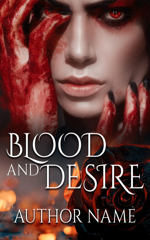 Blood and Desire – Premade Book Cover for Vampire Romance, Dark Romance, Urban Fantasy, and Paranormal Suspense (Ebook Cover)